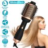 4 In 1 Hair Dryer Brush Curling Brush Hair Styler Volumizer Straightener Negative Ion Anti-frizz Hot-Air Hair Brush for All Hair Types Black White