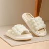 Summer Linen Slippers Women Girl Home Fluffy Casual Outdoor Indoor House Couple Thick Sole Sandals Soft Comfortable Four Seasons