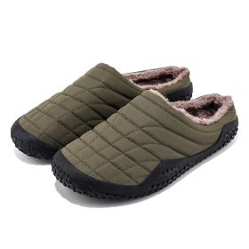 Winter Cotton Slippers Home Indoor Floor Slippers (Color: Green)
