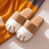Spring Autumn Winter Fleece Slippers Women Men Warm Home Indoor House Fluffy Casual Cat Paw Cute Plush Shoes Soft Comfortable