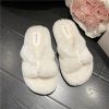 Warm Fluffy Slippers Women Fur Home Slippers Winter For Women 2022 Trending Flip Flops Female Plush Bow Room House Indoor Shoes
