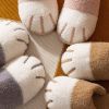 Spring Autumn Winter Fleece Slippers Women Men Warm Home Indoor House Fluffy Casual Cat Paw Cute Plush Shoes Soft Comfortable
