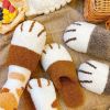 Spring Autumn Winter Fleece Slippers Women Men Warm Home Indoor House Fluffy Casual Cat Paw Cute Plush Shoes Soft Comfortable