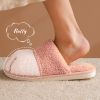 Spring Autumn Winter Fleece Slippers Women Men Warm Home Indoor House Fluffy Casual Cat Paw Cute Plush Shoes Soft Comfortable